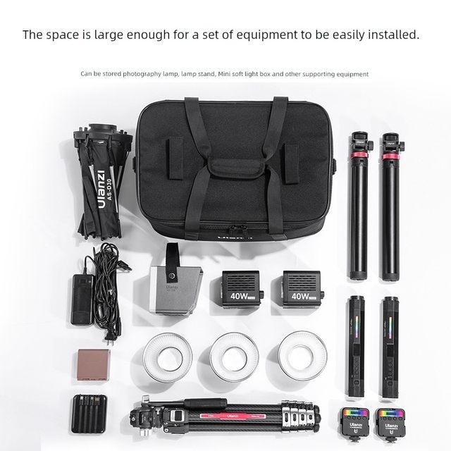 Ulanzi Youbasket OM-01 photography lamp multi-function storage bag SLR camera lens 40W COB fill light photography equipment portable storage box large capacity waterproof scratch protection bag