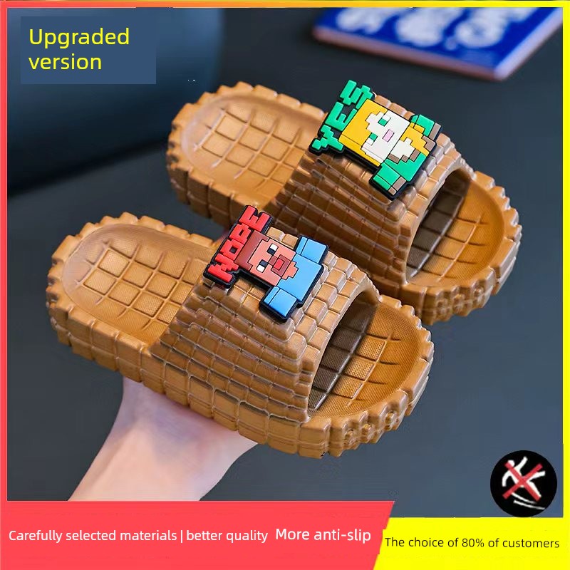 My World Eva Children's Slippers with Cute Pixel Design for Boys and Girls, Non-Slip Soft-Soled Home Slippers for Bathroom Use — 6
