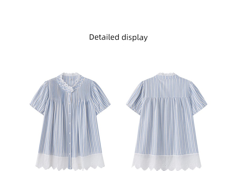 Pregnancy Premium Maternity Set: Summer Outerwear for Pregnant Moms, High-End Outfit with Lace Patchwork Shirt and Skirt Two-Piece Set — 24