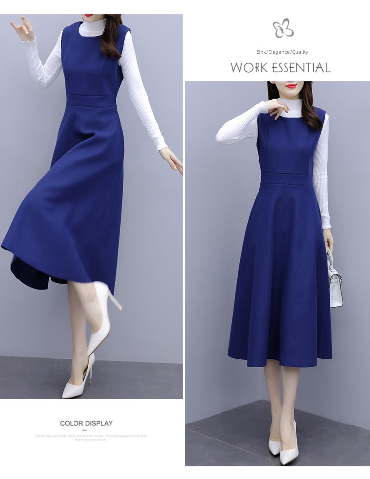 French Wool Undershirt Long sleeve Two piece suit straps