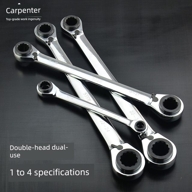 Shangjiang Ratchet Wrench Tool Two-way Quick Four-Open Plum Blossom Wrench Automotive Repair Hardware Tool