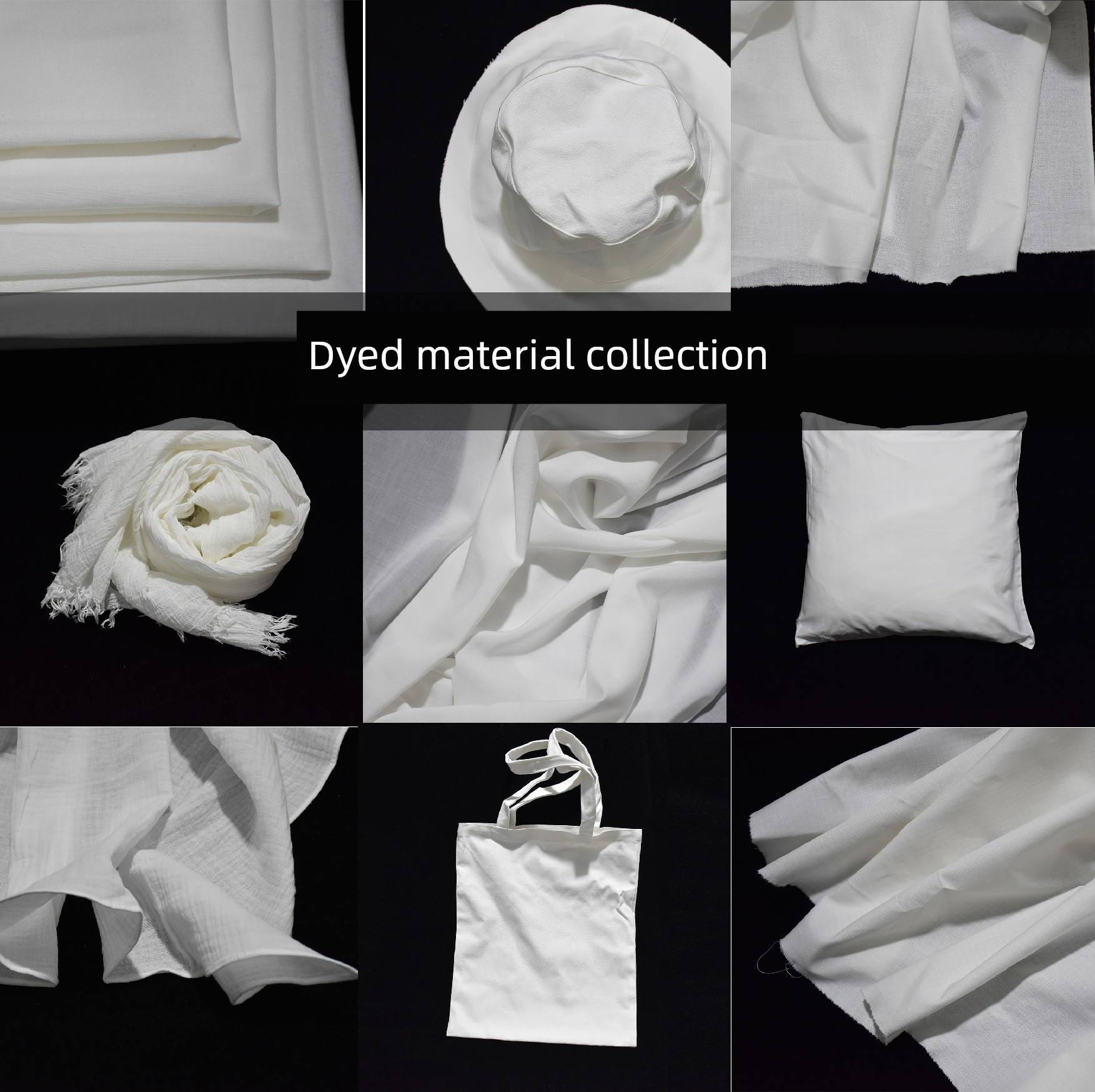 Collection of Dyeing Materials: Plant Dyeing, Wax Dyeing, Printed Dyeing, Tie Dye, Blue Dyeing, Handmade DIY Materials, Fabric, Handkerchiefs