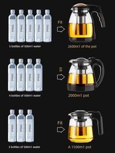 Glass Teapot Gongfu Teapot For Home Large Water Kettle Single Teapot Heat-Resistant Filter Flower Teapot Black Tea Tea S