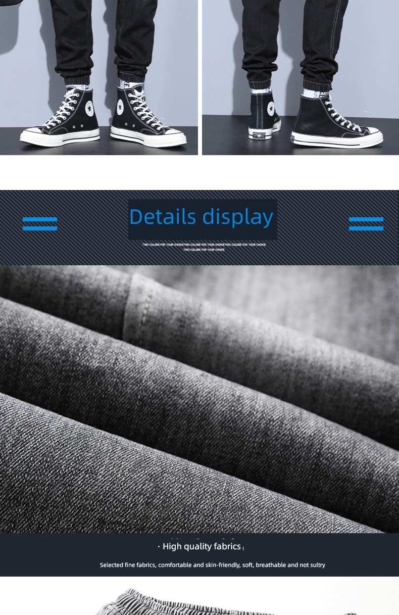 Senma autumn work clothes schoolboy Nine points Denim pants