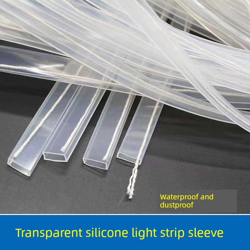 Led Light Strip Flexible Waterproof Casing High Transparency Dustproof Light Strip Silicone Casing Self-Adhesive Linear Light Strip Slot