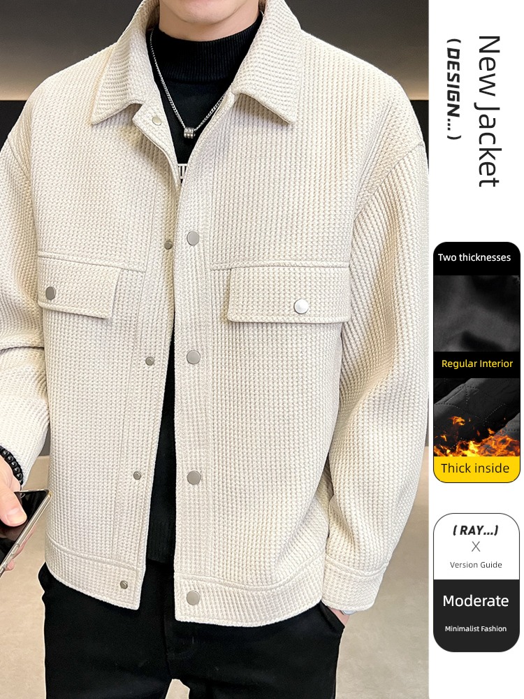 winter Two cotton Plush Woollen overcoat thickening Jacket