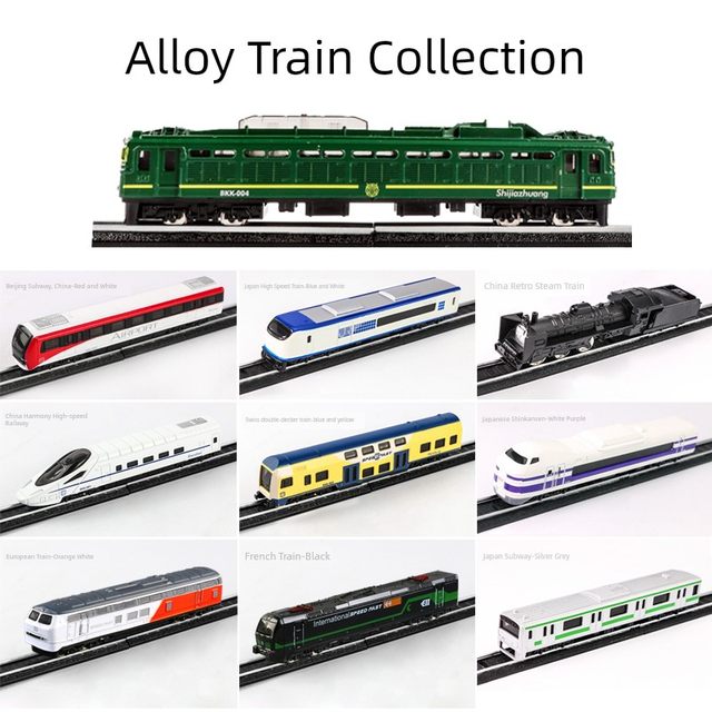 Alloy High-speed Railway Harmony Simulation Retro Green Skin Locomotive Subway Model Children's Metal Steam Train