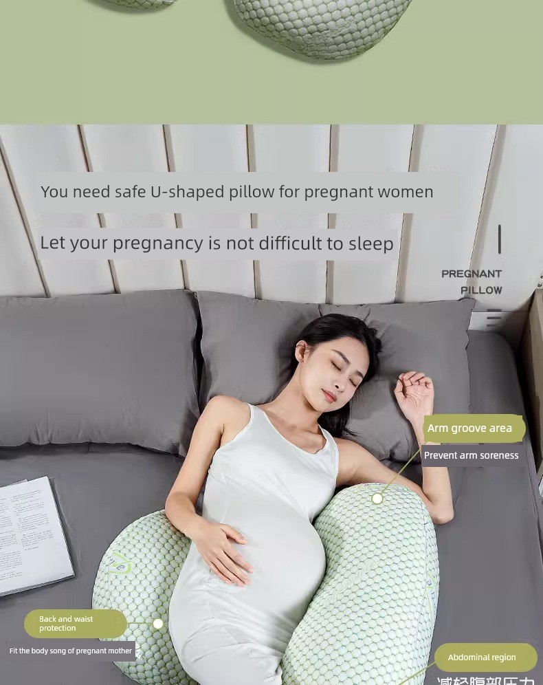 Summer Cool Removable and Washable Pregnancy Pillow Refreshing Non-Stick Pregnant Women Side Sleeping Belly Support Waist Cushion Sleep during Pregnancy — 27