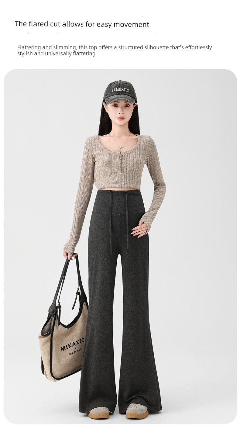 Jq Jingqi Maternity Pants for Autumn and Winter, Suitable for Wearing Outside during Pregnancy, Do Not Tighten the Belly, Slightly Flared Pants, Thick — 10