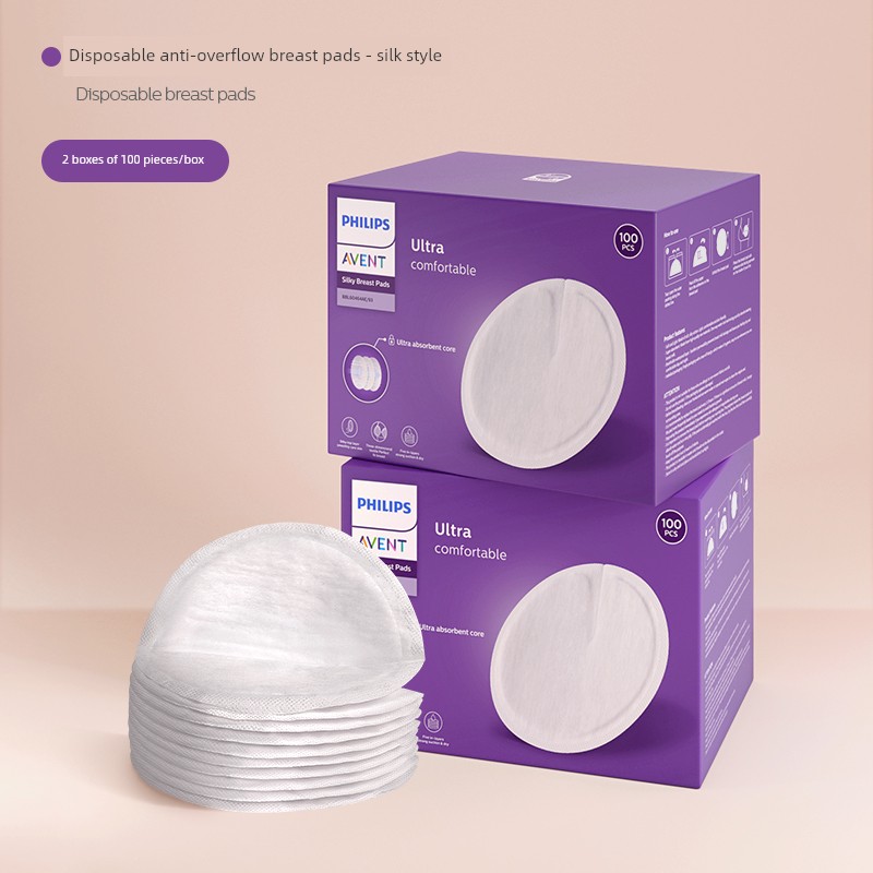 Philips Avent Anti-Leakage Breast Pads, Disposable Cotton Anti-Leakage Breast Pads for Breastfeeding and Postpartum, Ultra-Thin and Breathable Breast Pads — 6