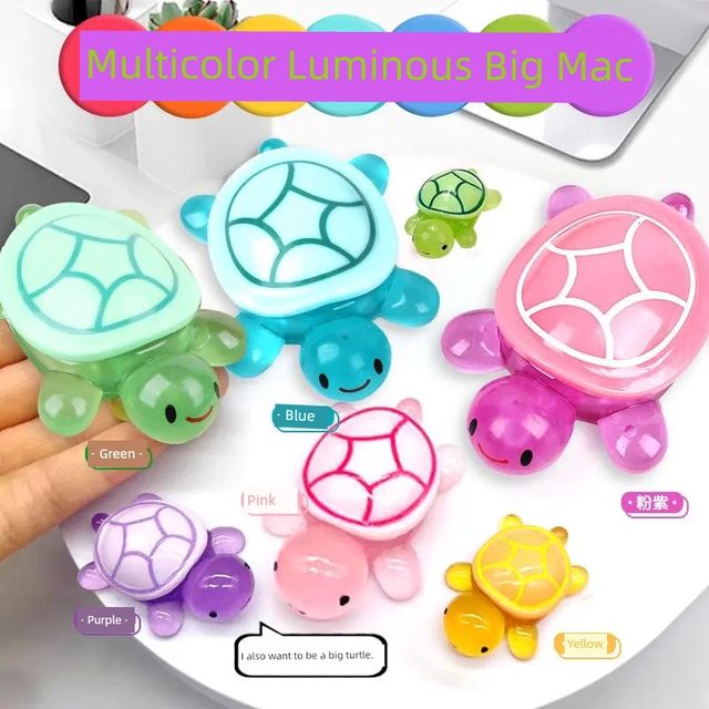 Open cover 17cm giant luminous turtle pairs and luminous toy storage box small turtle doll gift