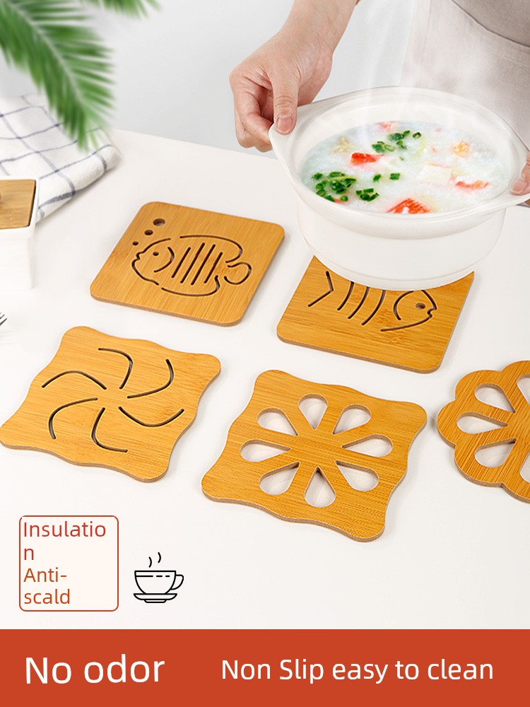 Creative Dining Table Non Slip Wooden Heat Proof Mat
