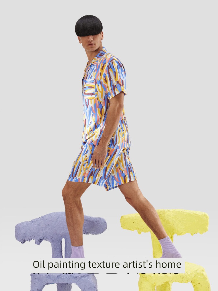 501C Jiaonei stripe lovers female Silk Spring and summer pajamas