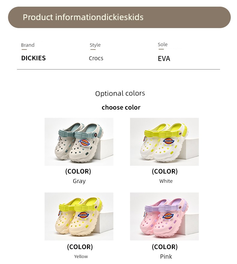 Dickies Children's Sandals for Girls, 2026 New Model, Water Shoes for Older Children, Boys' Dual-Wear Beach Shoes — 3