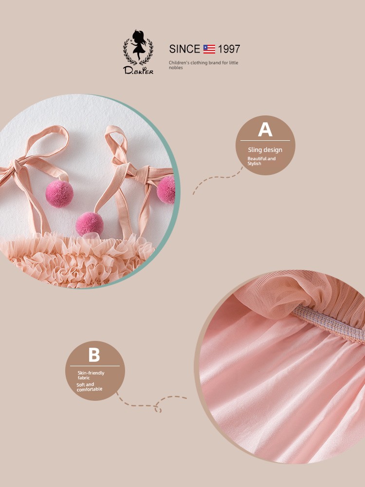 D.Bkyer Girl Princess Dress Tutu Skirt Birthday Full-Year Pettiskirt Kids Cake Dress Dress Baby Dress