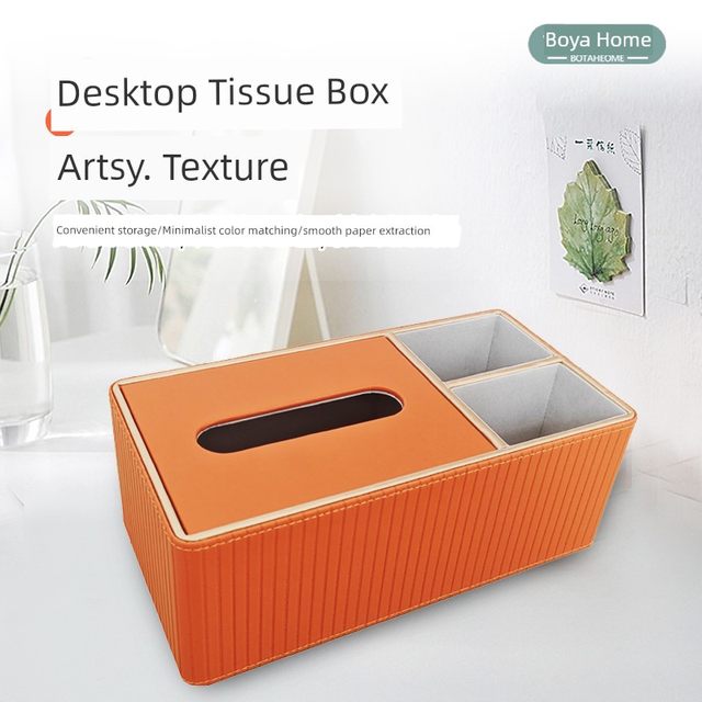 Paper towel remote control storage box multi-functional living room and dining room simple desktop ornaments creative light luxury household paper draw box