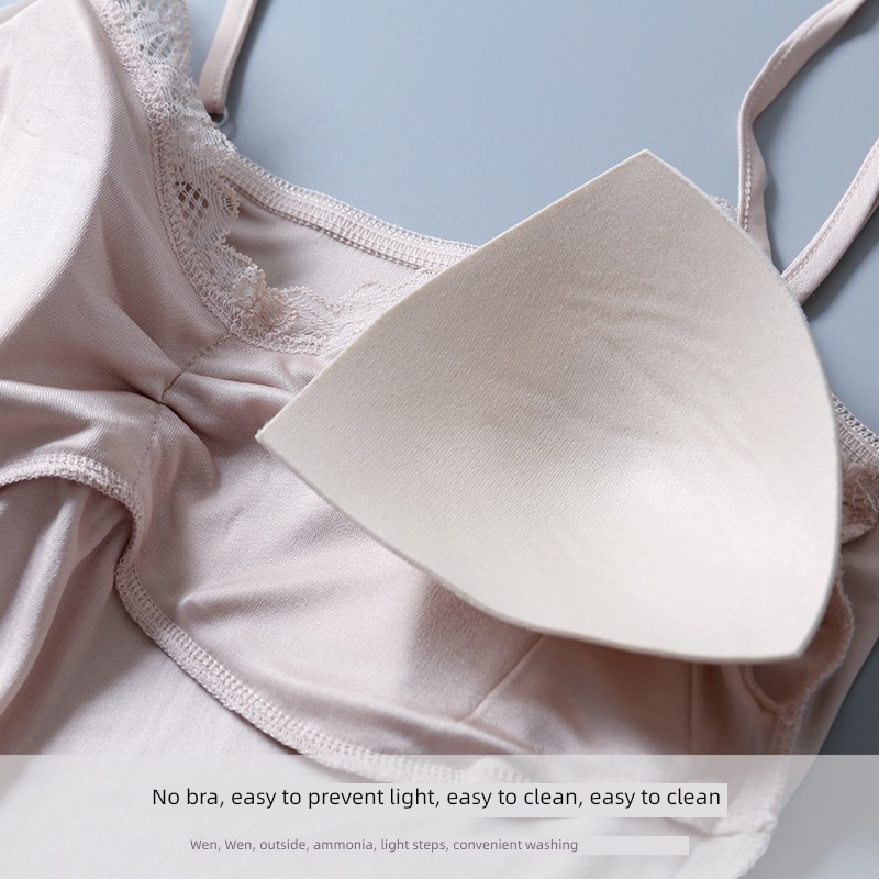 Spring and summer real silk With breast pads camisole longuette   lesbian  Medium and long term Vest skirt   mulberry silk Base skirt Nightdress
