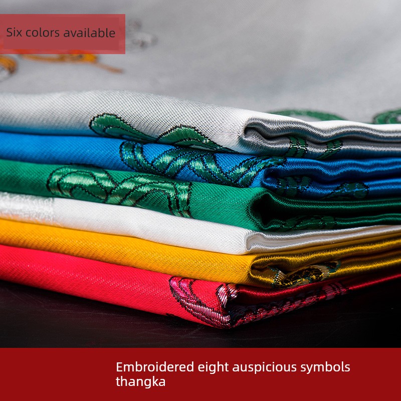 Silk Tibetan Hada For Home Etiquette Supplies Tibetan Ornament Eight Auspicious Symbols Hada 2.5 M Long 6 Color Selection