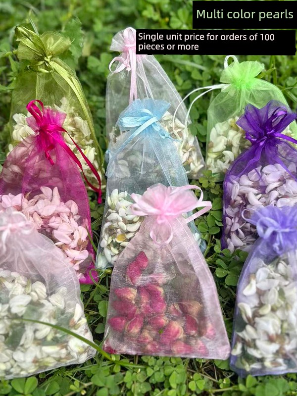 Mesh Drawstring Small Bag Christmas Gift Bag Pure Color Multicolor Drawstring Mesh Breathable Candy Lucky Egg Bag