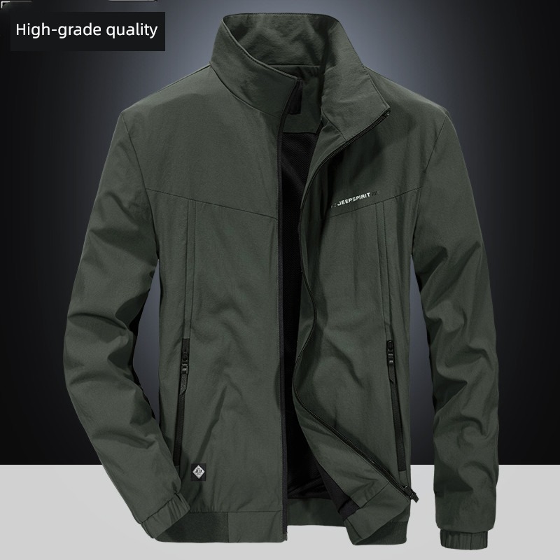 Army green Spring and Autumn Gaopin antifouling man Jacket