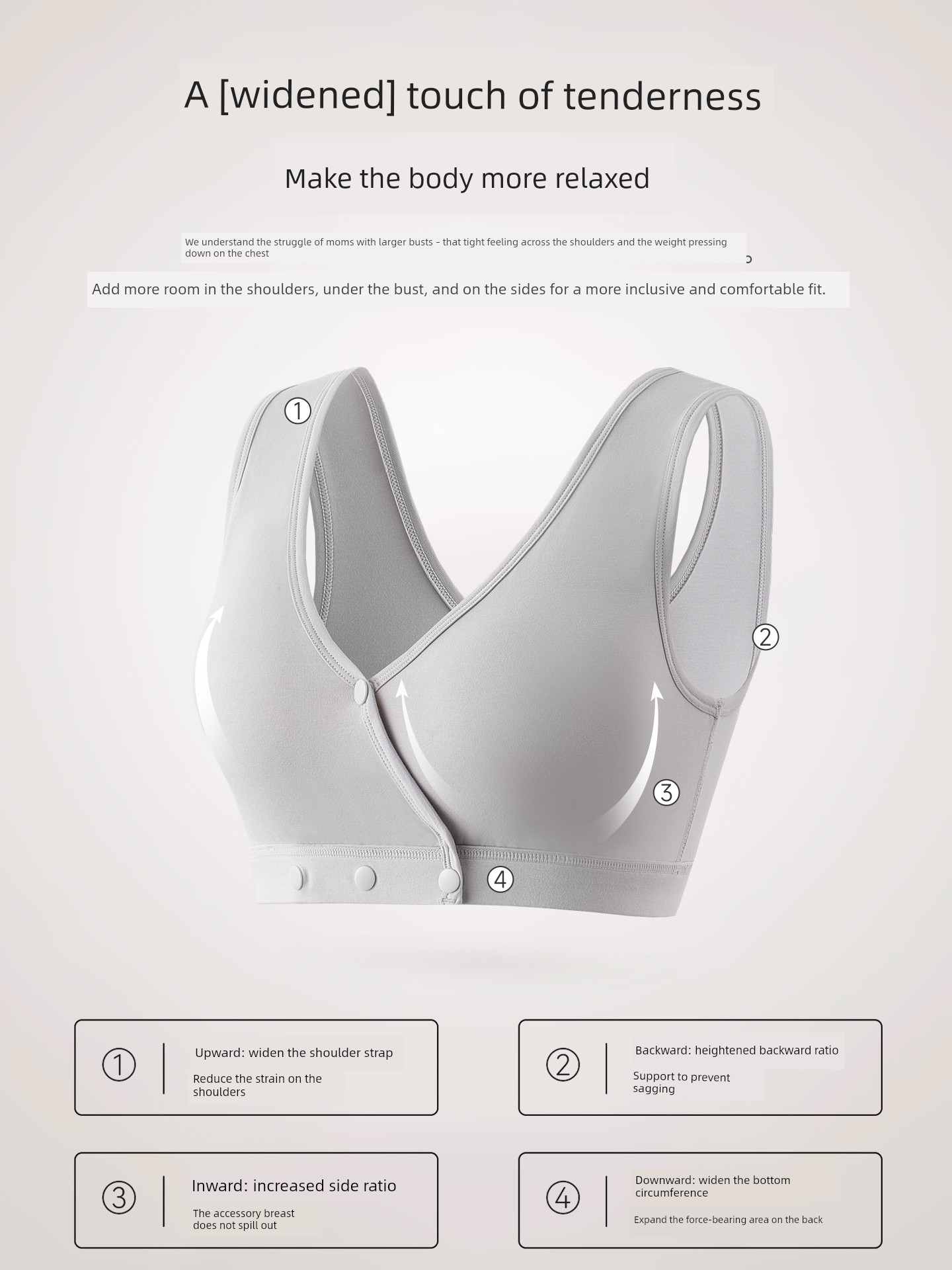 [C-G Large Size Large Bust] Nursing Bra with Large Cups to Prevent Sagging, Specially Designed for Postpartum Breastfeeding, Thin Summer Style Bra — 2