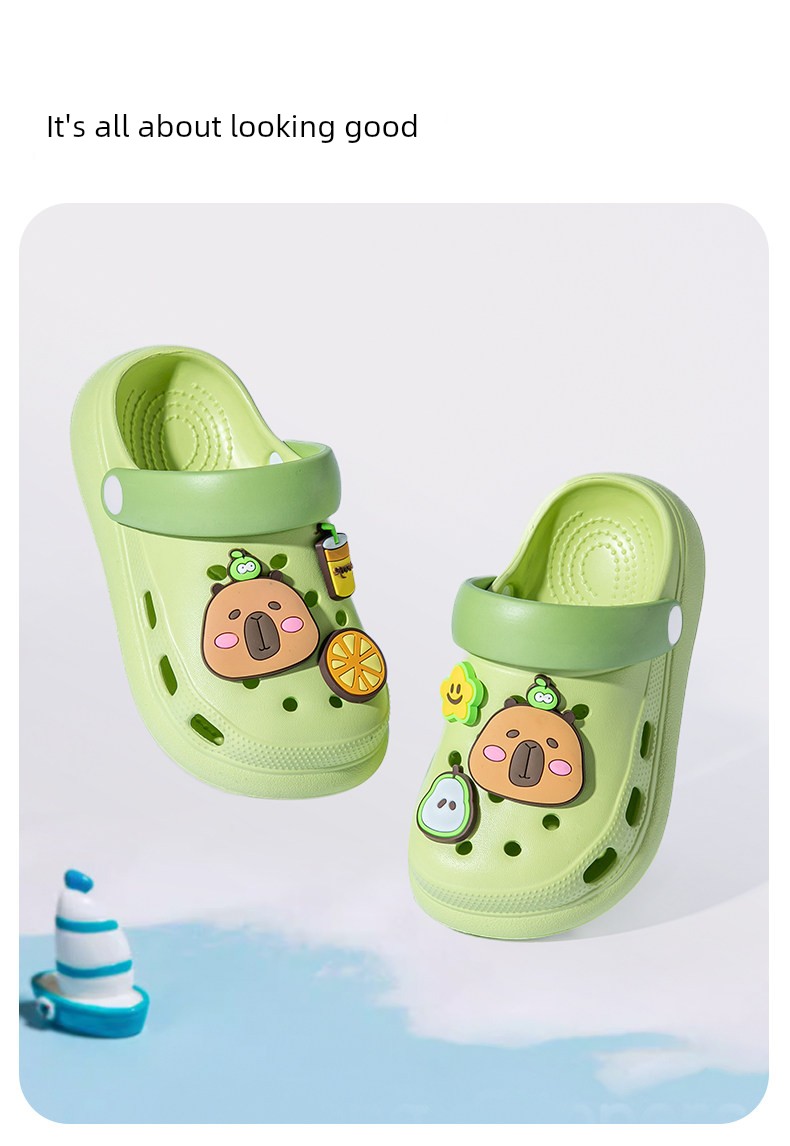 Pig Daddy Capibara Children's Summer Slippers for Boys, Non-Slip Home Sandals for Older Children, Beach Clogs for Girls — 16