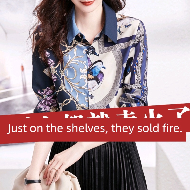 Chiffon Real silk Autumn and winter Thin money gambiered Guangdong gauze shirt