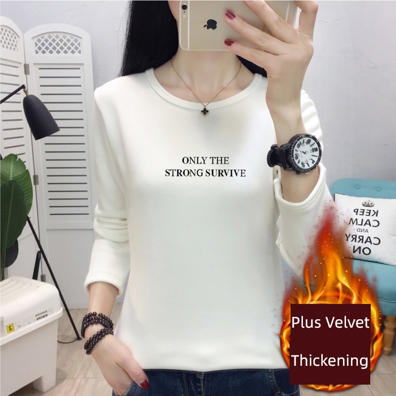thickening Long sleeve Autumn and winter Self-cultivation Put on your clothes T-shirt