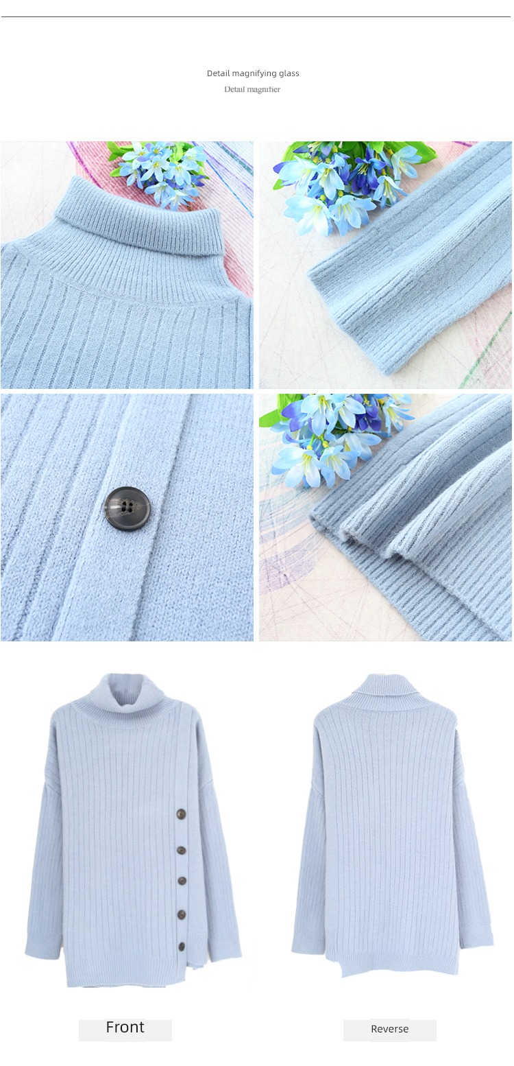 easy Wear out knitting High collar Korean version Undershirt sweater