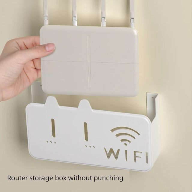 Wireless wifi TV set-top box router rack without punching storage box wall-mounted decorative cover box