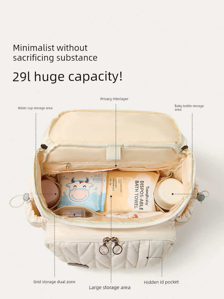 Taoqibaby Ultra-Light Mommy Bag, Portable, Lightweight, Large-Capacity, Multi-Functional, Stylish Backpack for Mother and Baby Outings — 2
