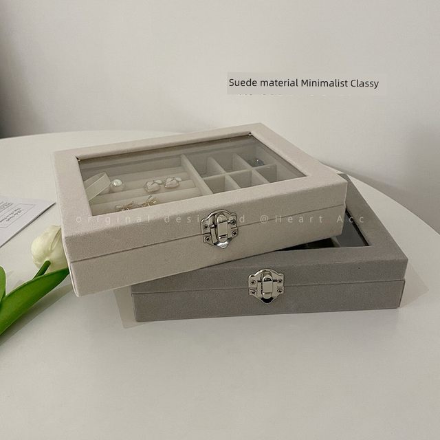 Jewelry box earring special storage box high-end ring earring earring necklace anti-oxidation jewelry storage box