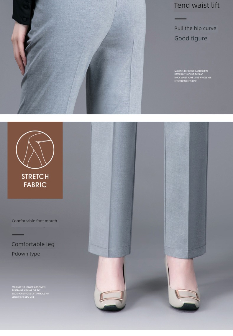 ma'am Plush middle age mom spring and autumn Suit pants