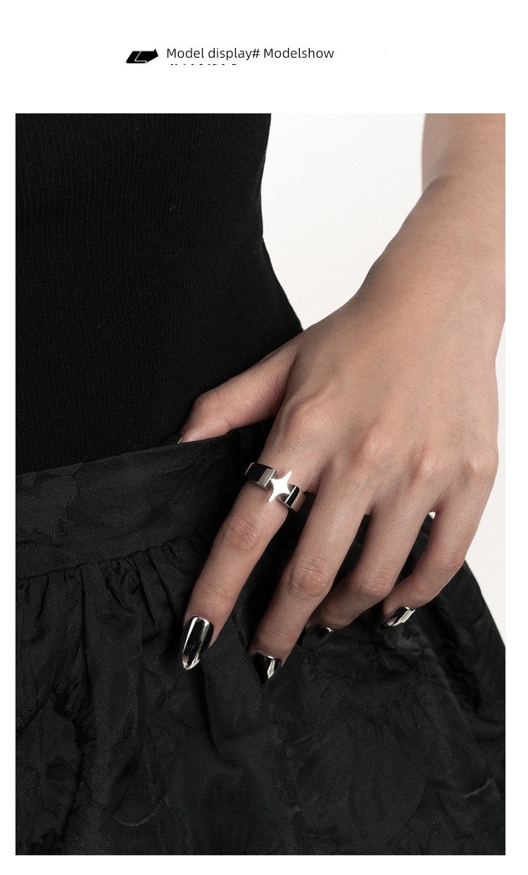 LURS Cross stars lovers Titanium steel personality Internet celebrity Ring