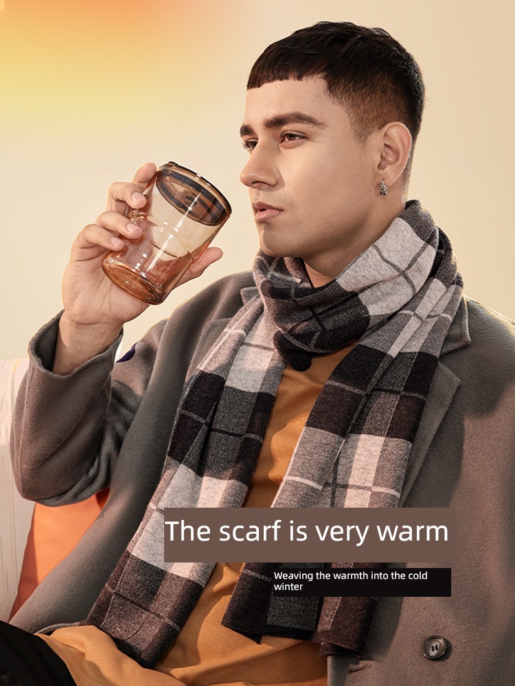male winter wool thickening lovers Versatile gift scarf