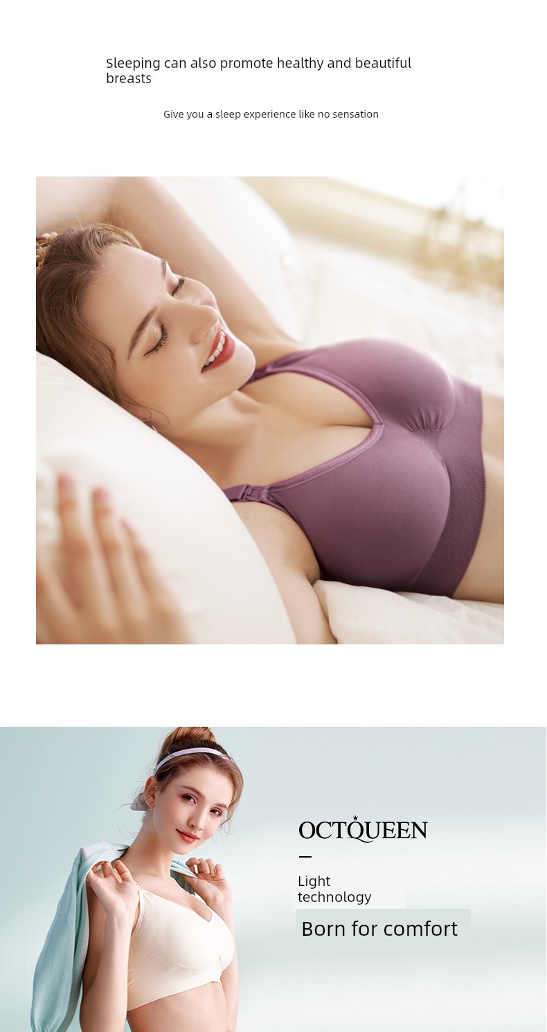 October Queen Nursing Bra for Women, Special for Pregnancy and Postpartum Breastfeeding, Anti-Sagging, Gathering, Sleep-Friendly, Seamless Maternity Bra — 5