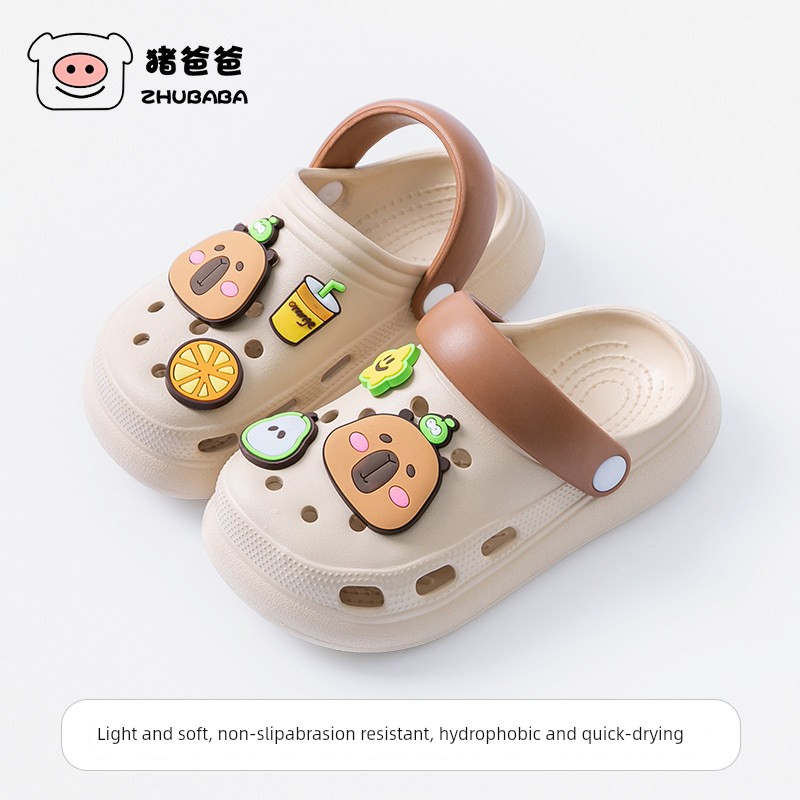 Pig Daddy Capibara Children's Summer Slippers for Boys, Non-Slip Home Sandals for Older Children, Beach Clogs for Girls — 3