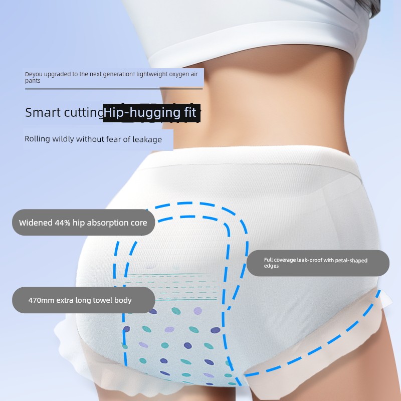 Deyouan Sleep-Safe Pull-Up Pants for Women, Leak-Proof, Maternity-Specific, Large Size, Night Safety Menstrual Pants, Sanitary Napkins