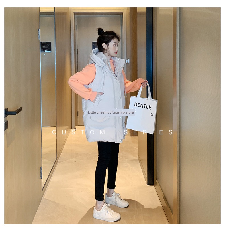Internet celebrity ma'am Wear out winter waistcoat Down cotton Vest