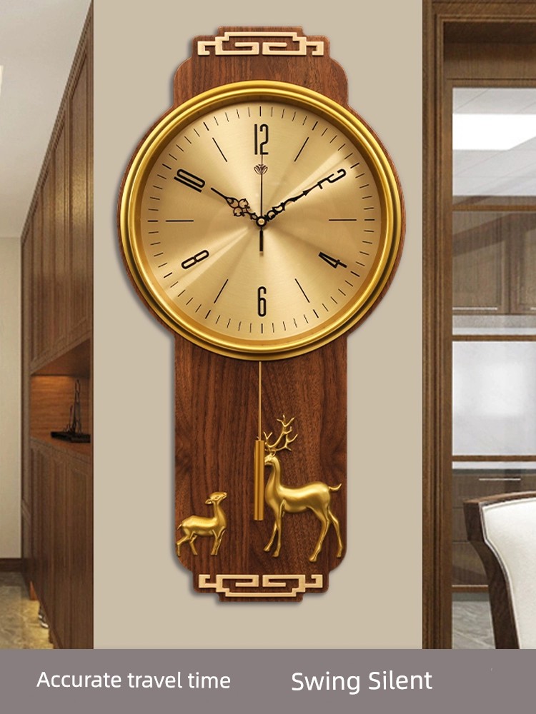 新中式掛鐘家飾 客廳裝飾時尚創意掛牆鐘錶