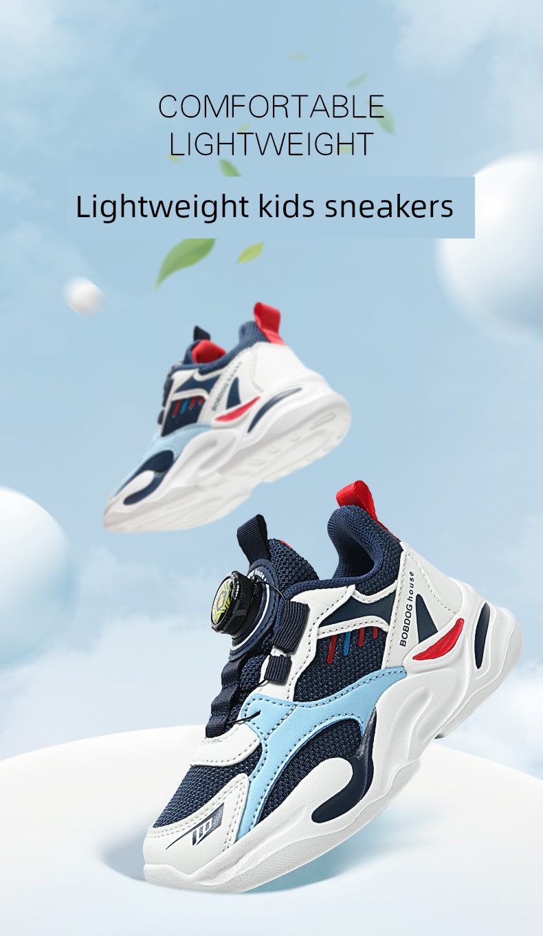 Babudou Boys' Shoes 2026 New Spring and Autumn Children's Sports Shoes for Older Kids, Lightweight Breathable Mesh for Elementary School Students — 1