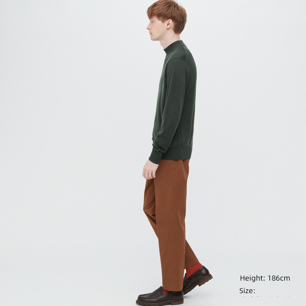 Worsted Merino High collar Sweater Machine washable wool