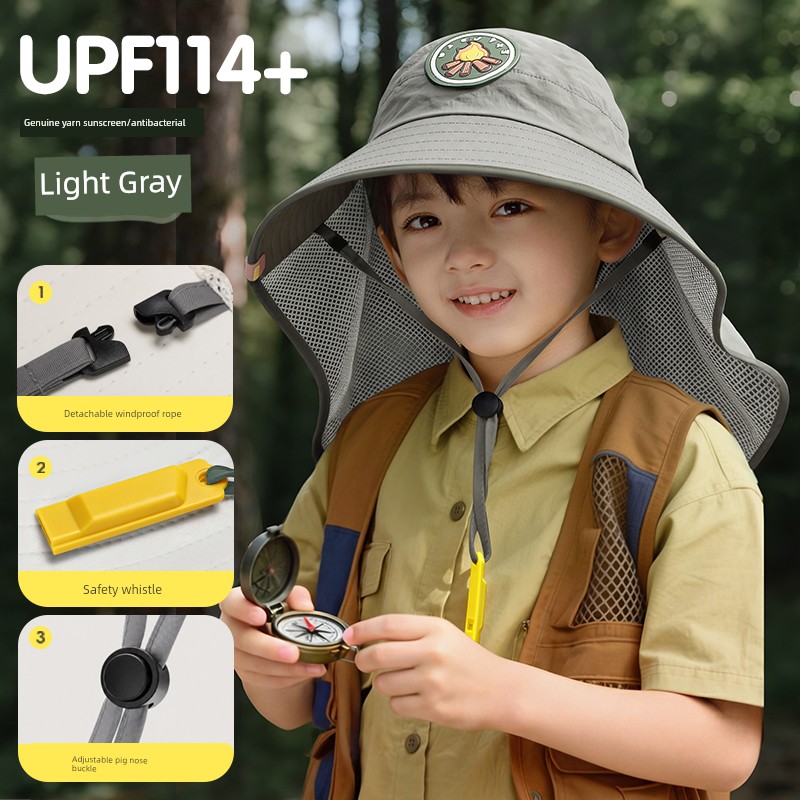 Children's Sun Protection Hat, Baby Sun Hat, Summer Thin Style, Girls' and Boys' Sun Hat, Boys' and Girls' Bucket Hat — 5