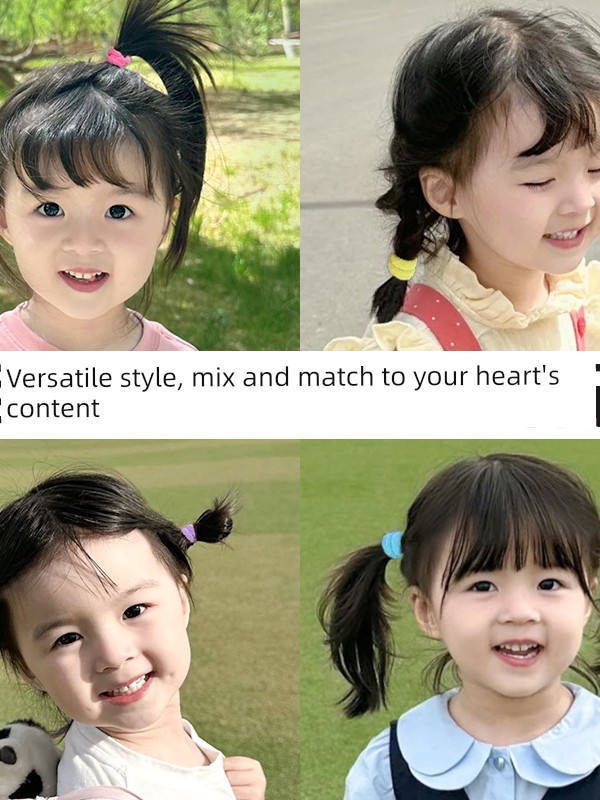 Children's Hair Ties Do Not Damage Hair, High Elasticity Towel Rings, Baby Hair Ties, Elastic Bands for Thin Hair, Durable Hair Accessories, Girls' Hair — 4