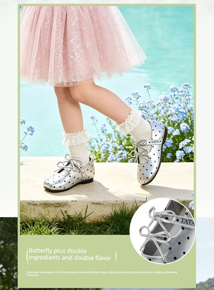 Tata Children's Shoes Girls' Polka Dot Mary Jane Shoes Autumn New Little Girl Princess Shoes Kidsren's Fashion Shoes — 6