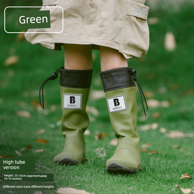 Japanese Style Knee High Rubber Men and Women Same Style Children's Rain Boots — 2