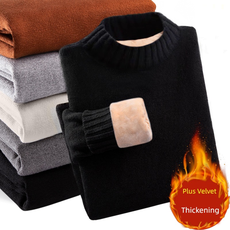 Plush Undershirt Autumn and winter Inner lap High collar sweater