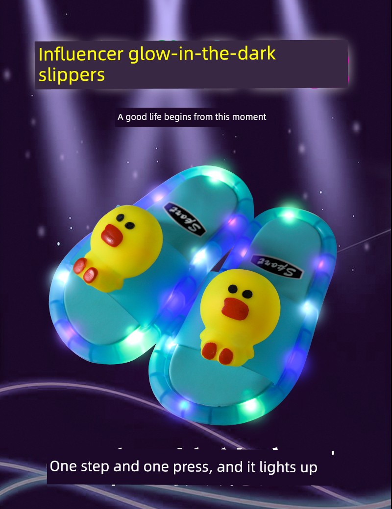 Children's Summer Slippers, Trendy on Instagram, Glowing Cartoon Design, for Boys and Girls, Kids and Babies, Indoor and Outdoor Non-Slip Colorful Sandals — 2