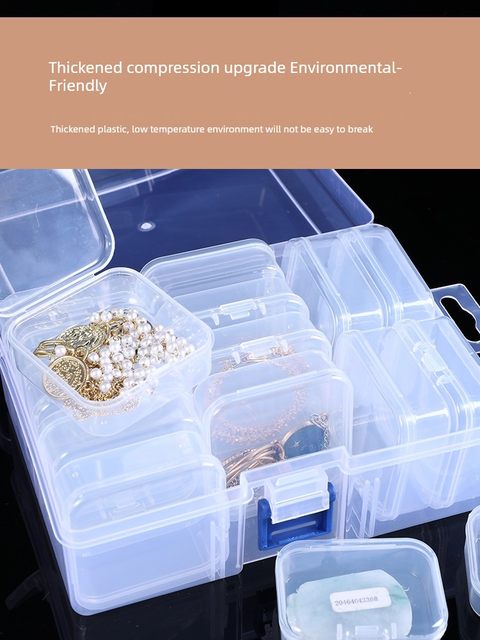 Transparent plastic jewelry mini storage box high-end anti-oxidation separation display box earrings hand jewelry finishing box