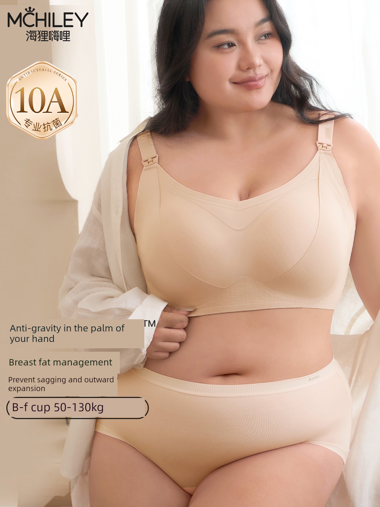 Large Bust Plus-Size Nursing Bra for Postpartum Breastfeeding, Anti-Sagging Maternity Bra, Cotton Women's Full Coverage during Pregnancy